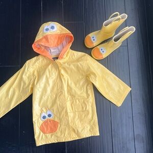 Yellow Duck Raincoat and Boots Set